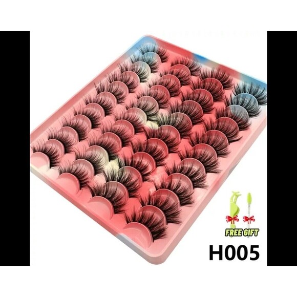 20 Pairs False Eyelashes Mink Natural Extension Black 3D Soft Lashes Makeup - Picture 3 of 6